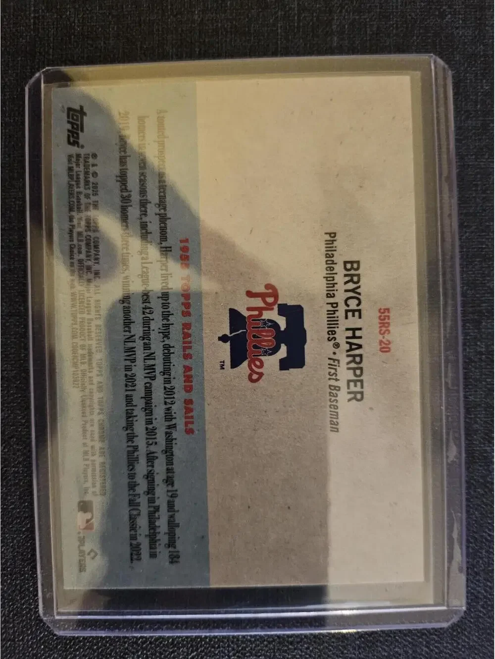 Bryce Harper #55RS-20 - 2025 Topps Chrome Platinum 1955 Rails & Sails insert - Picture 2 of 2